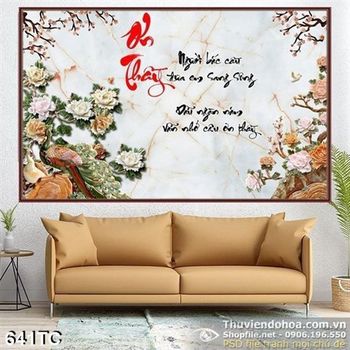 Tranh chim công 3d nhớ ơn thầy