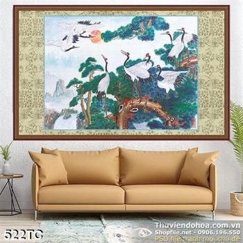 Tranh chim hạc vẽ tay 3d
