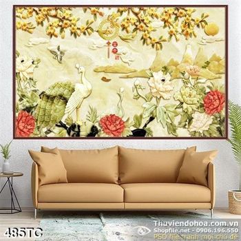 Tranh chim hạc giả ngọc và hoa mai psd