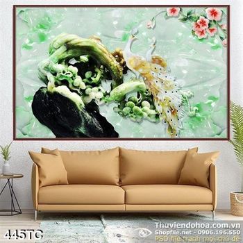 Tranh chim công giả ngọc