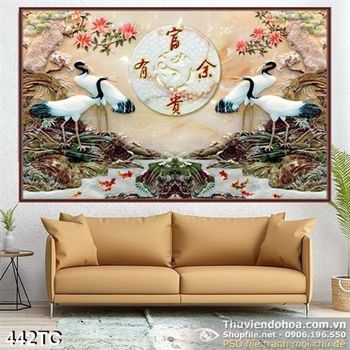 Tranh chim hạc 3d psd