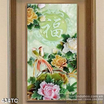 Tranh chim công giả ngọc đẹp ấn tượng