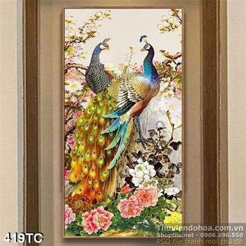 Tranh chim công nghệ thuật in uv