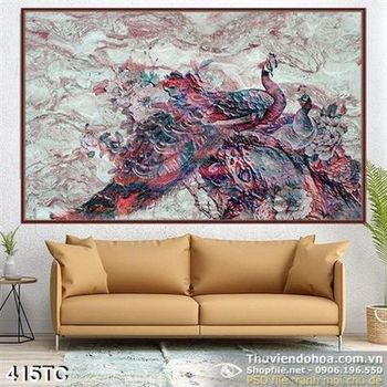 Tranh chim công vẽ tay nghệ thuật psd