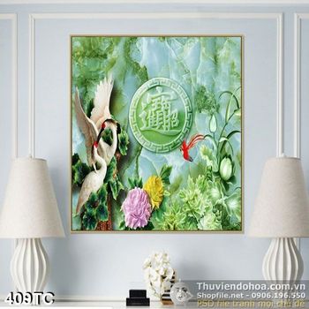 Tranh chim hạc giả ngọc