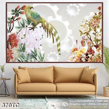 Tranh chim công 3d đẹp ấn tượng
