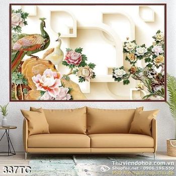 Tranh chim công giả ngọc 3d đẹp