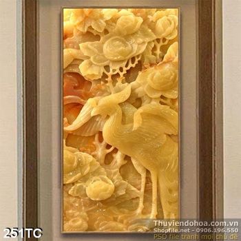 Tranh chim công 3d giả ngọc tung cánh in uv