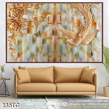 Tranh chim công bay lượn lờ psd đẹp