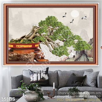 Chậu bonsai ngã bóng mát in gạch độc đáo