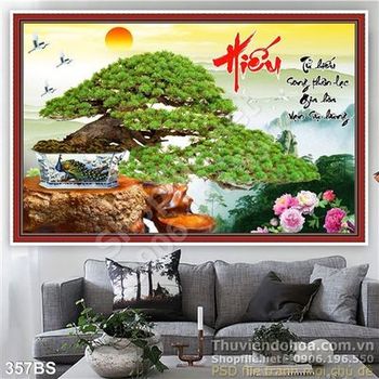 Chậu bonsai lớn chữ hiếu