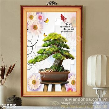 Chậu bonsai  3d wall decor chữ mẹ