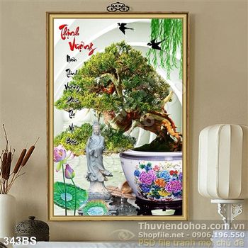 Chậu bonsai 3d psd nghệ thuật thịnh vượng