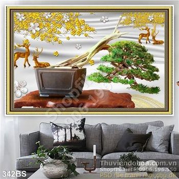 Chậu bonsai tạo kiểu ấn tượng wall 3d