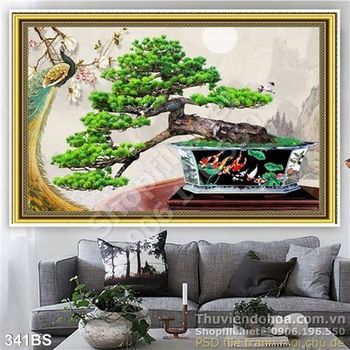 Chậu bonsai nhật bản và chim công