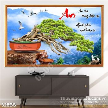 Chậu bonsai tán rộng nghệ thuật chữ an
