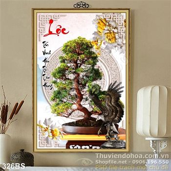 Chậu bonsai khổ dọc psd in gạch