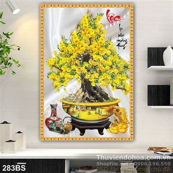 Chậu bonsai hoa mai  và bình hoa cổ