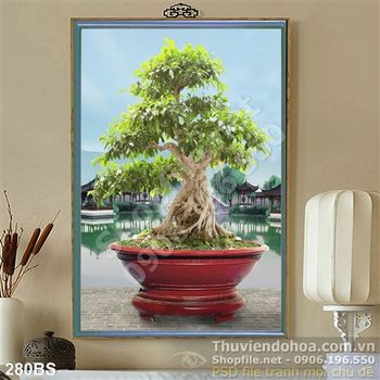 Chậu bonsai đỏ nghệ thuật lớn