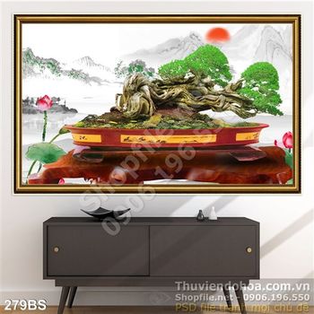 Chậu bonsai lớn và núi non