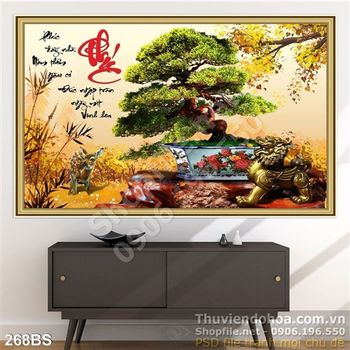 Chậu bonsai chữ phúc và con kì lần