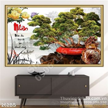 Chậu bonsai  chữ nhẫn nghệ thuật