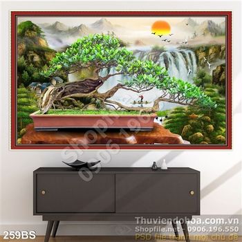 Chậu bonsai in gạch thác nước