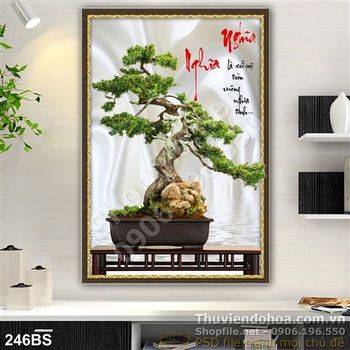 Tranh bonsai nhật bản tạo kiểu độc đáo