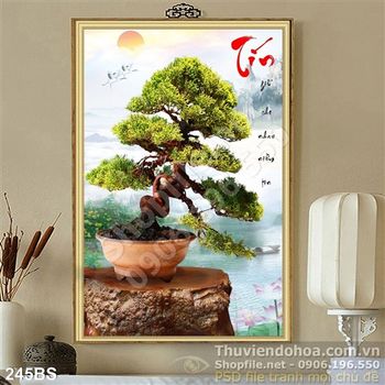 Tranh bonsai nhật bản ấn tượng 3d