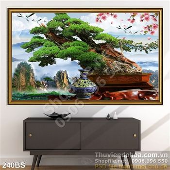 Tranh bonsai gốc cổ thụ độc đáo