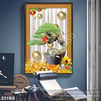 Tranh bonsai cây khế đẹp