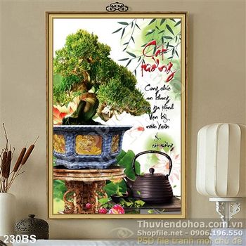 Tranh bonsai nhật bản nghệ thuật cát tường