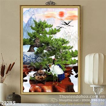 Chậu bonsai nghệ thuật nhật bản và chim hạc