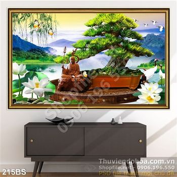 Chậu bonsai và đức phật