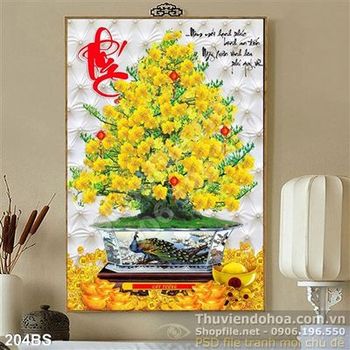 Chậu bonsai hoa mai chữ phúc