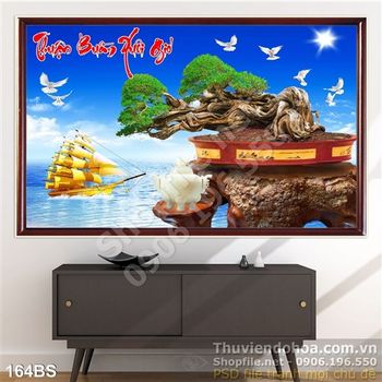Chậu bonsai nghệ thuật thuận buồm xuôi gió