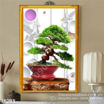 Chậu bonsai cây khế lụa 3d