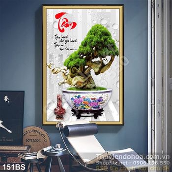 Chậu bonsai lâu năm chữ tâm độc dáo