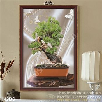Chậu bonsai lụa 3d max độc wall