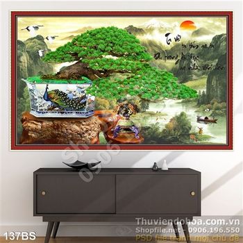 Chậu bonsai và bình hoa cổ in uv