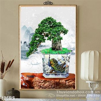 Chậu bonsai in gạch chim công