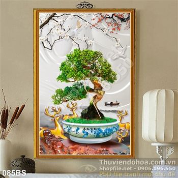 Tranh bonsai file psd đẹp