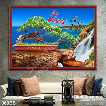 Tranh bonsai năm mới an khang
