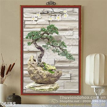 Tranh bonsai psd độc đáo