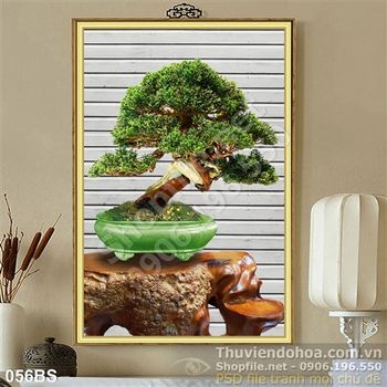Tranh bonsai decor nghệ thuật psd