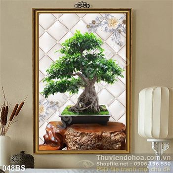 Tranh bonsai đẹp in psd