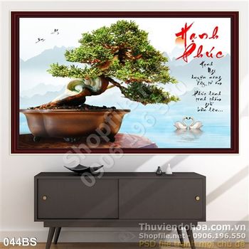 Tranh bonsai hạnh phúc đẹp