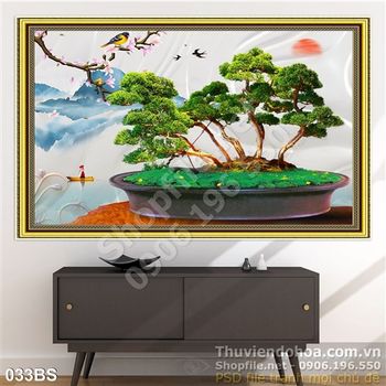 Tranh bonsai nghệ thuật tạo kiểu ấn tượng