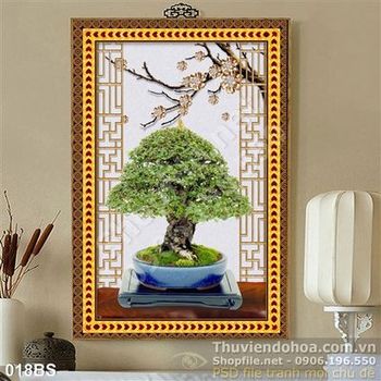 Tranh bonsai nghệ thuật  trong châu