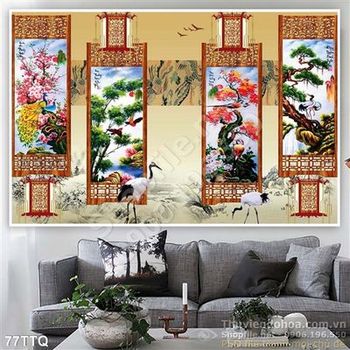 Tranh Tứ Quý ấn tượng phú quý